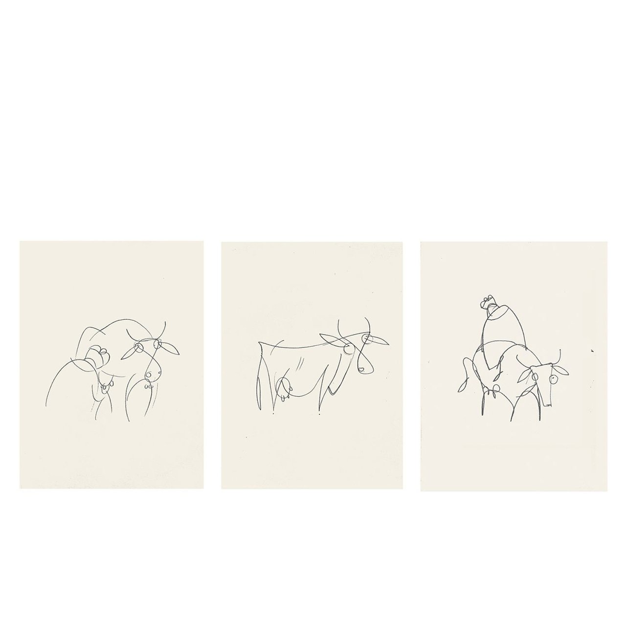 "Pastor und die Kau" - Triptychon - Art Print - Image 1