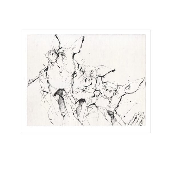 DREI LACHENDE SCHWEINE - Art Print - Image 1