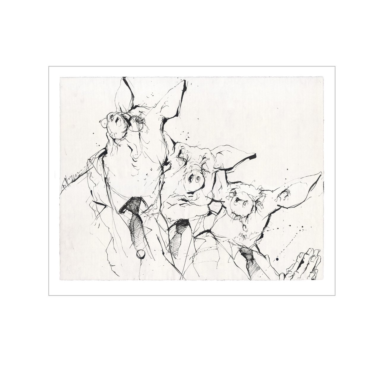 DREI LACHENDE SCHWEINE - Art Print - Image 1