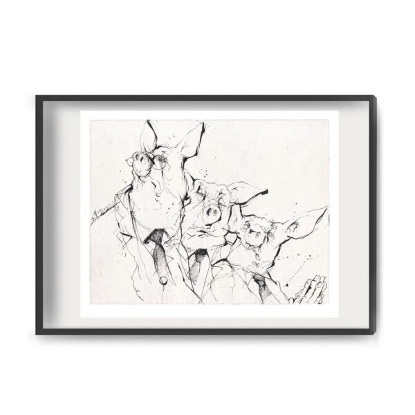 DREI LACHENDE SCHWEINE - Art Print - Image 2